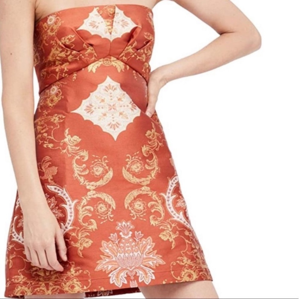NWT Free People Strapless Metallic Cocktail Dress